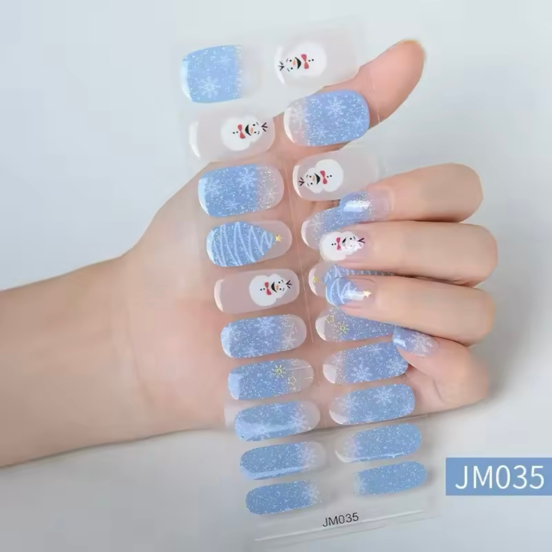 Semi Cured Gel nail strips Christmas