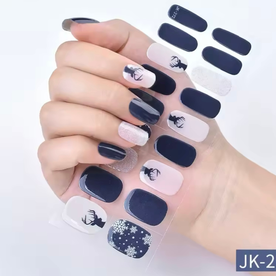 Jk2 Deer Blue and White Snowflake