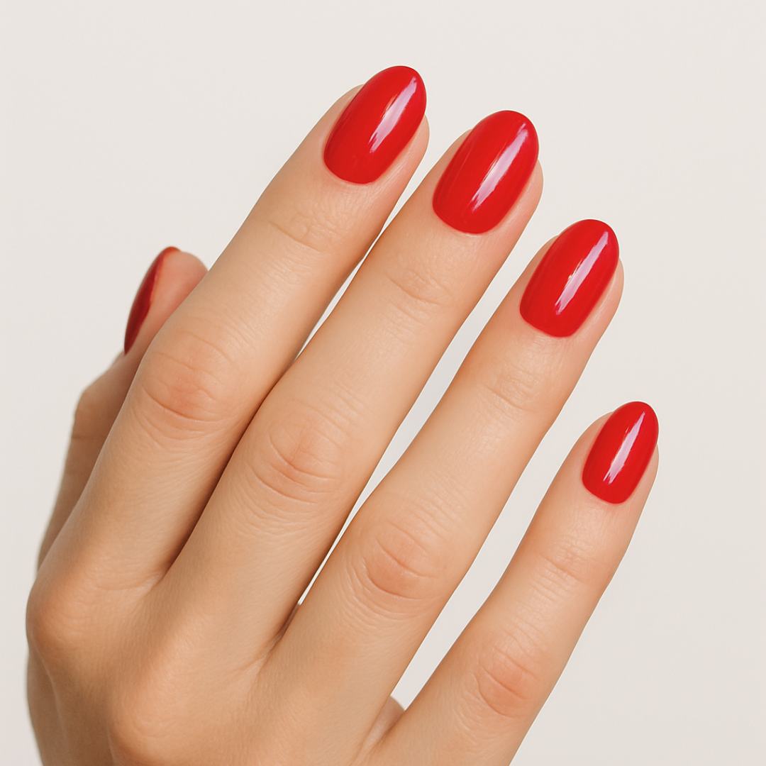 Red semicured gel nail strips