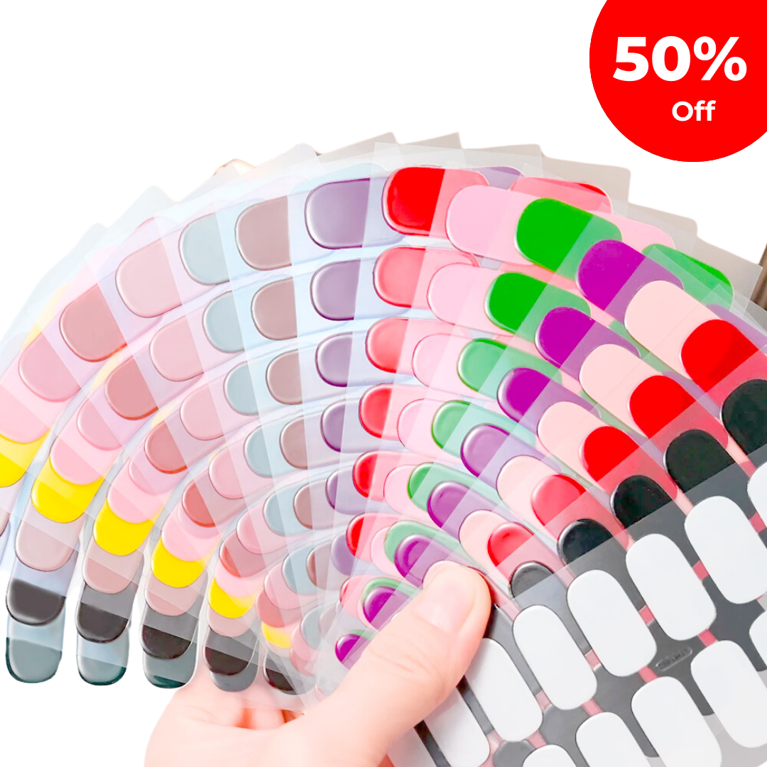 Semi Cured Gel Nail Strips, 20 Pc. Gel nail strips Wraps for Nails, Get 1 Free UV Lamp when you Get 3 or More, Easy Apply & Remove for Salon-Quality Manicure