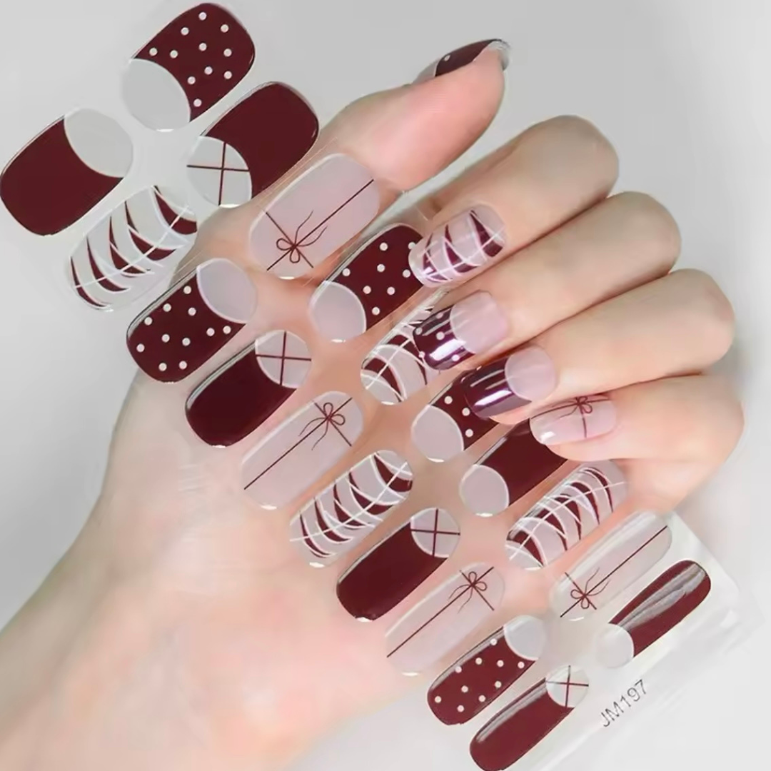JM197 Semicure gel nail strips Christmas design SALE