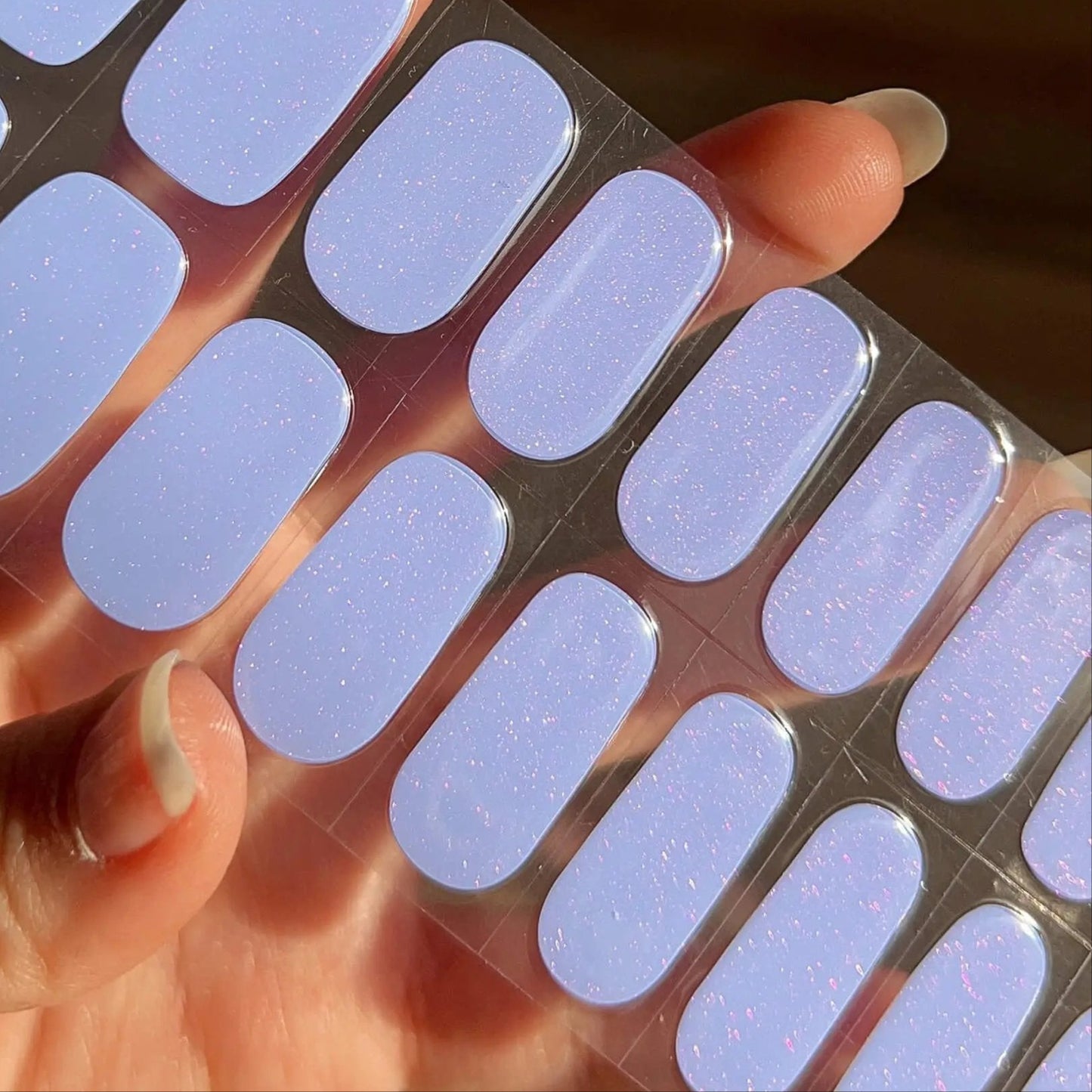 Selling Fast! Baby Blue Semicured DIY Gel Nail Stickers Kit