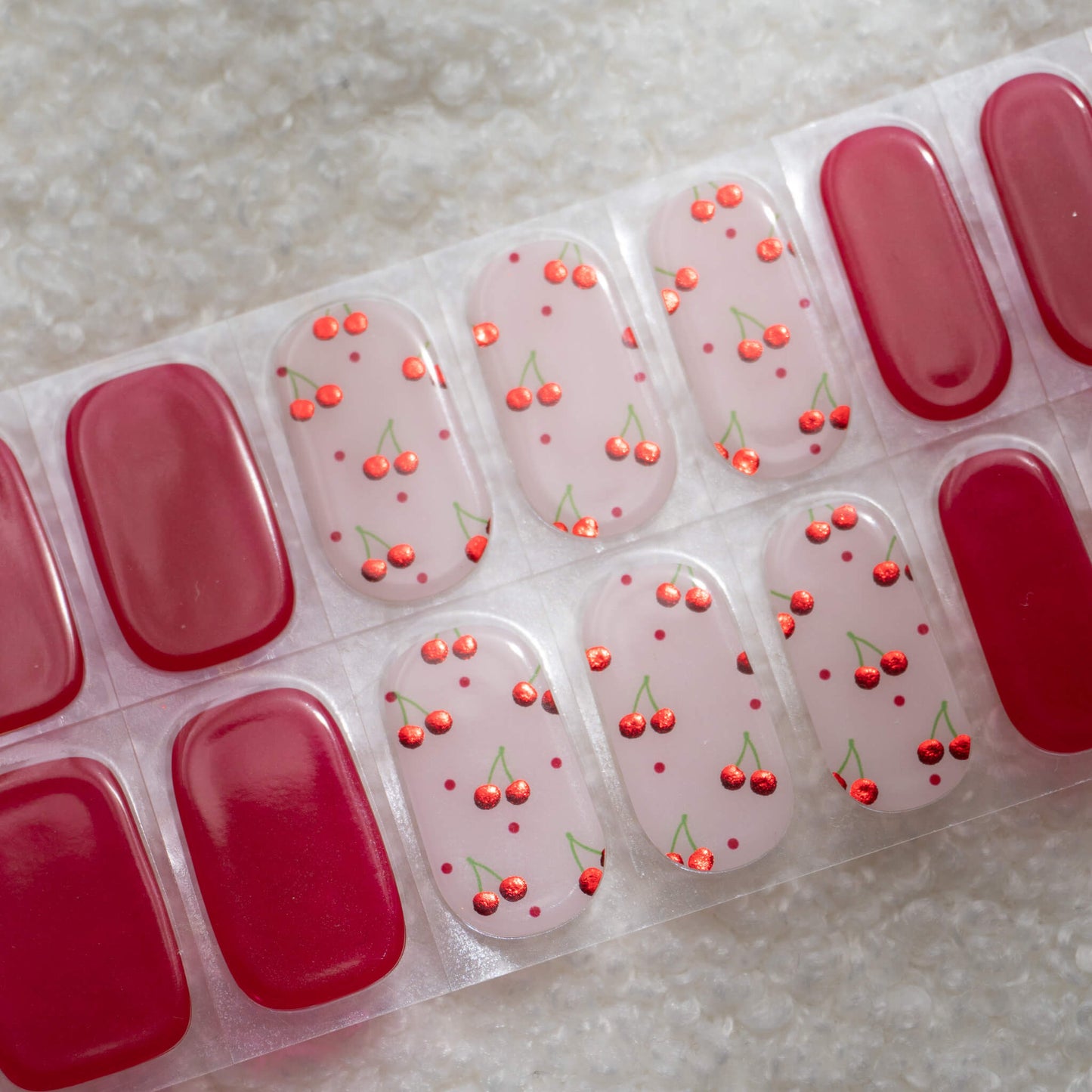 Cheri Cherry Red DIY Semicured Gel Nail Strips Kit