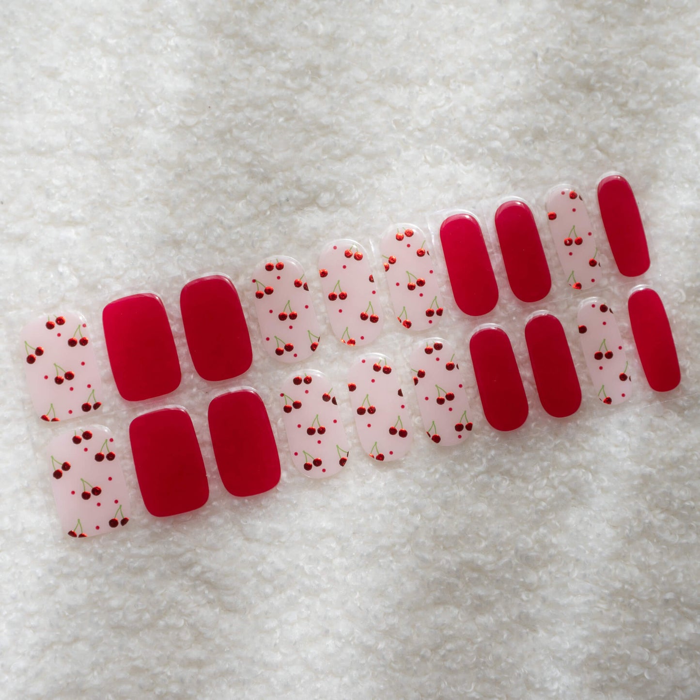 Cheri Cherry Red DIY Semicured Gel Nail Strips Kit