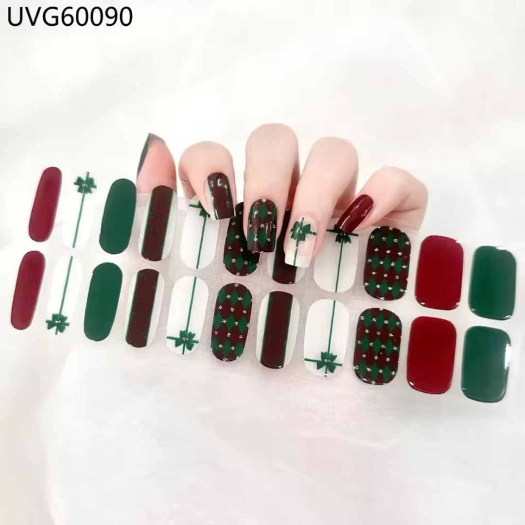 UBG60090 Christmas wraps gel nail strips  