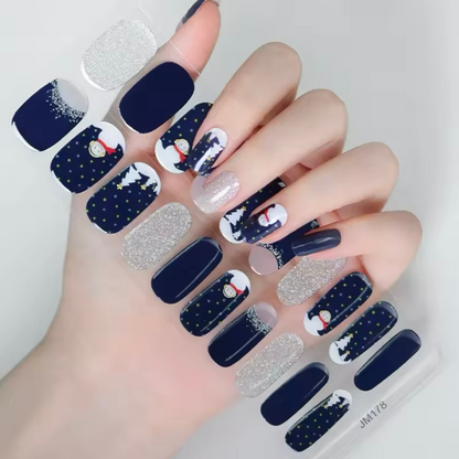 LM 178 Blue Snow ice Semicure gel nail strips  5 Sars Rating Super fast delivery (1,989) 