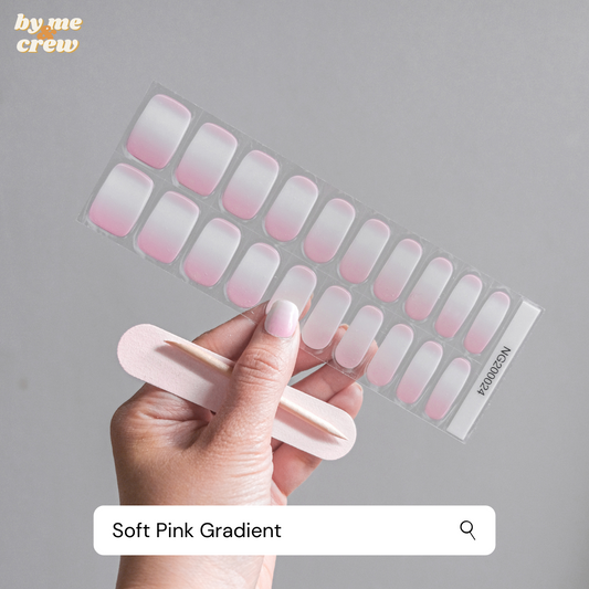 Holly Nails - soft pink ombre semicured gel nail strips  NG200024